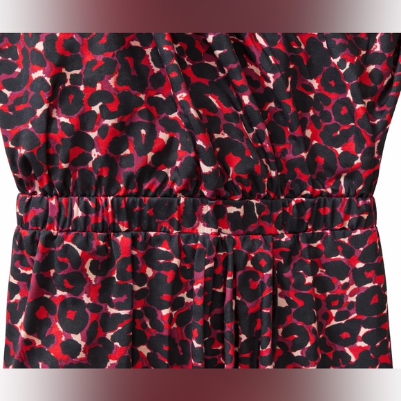 Cynthia Steffe Seamline Red Black Leopard Print Faux Wrap Dress Size 6 NWOT - Picture 4 of 7